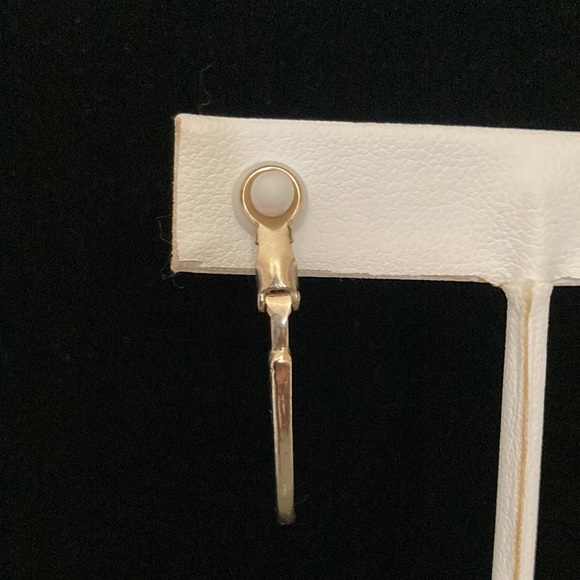 Rhinestone Oval Hoops Clip-On Earrings - Picture 4 of 5